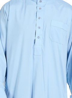 هانيميدو عباية بتصميم إسلامي أزرق سماوي  - Image 2