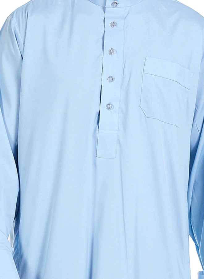 هانيميدو عباية بتصميم إسلامي أزرق سماوي  - Image 2