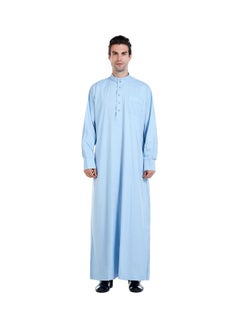 هانيميدو عباية بتصميم إسلامي أزرق سماوي  - Image 3