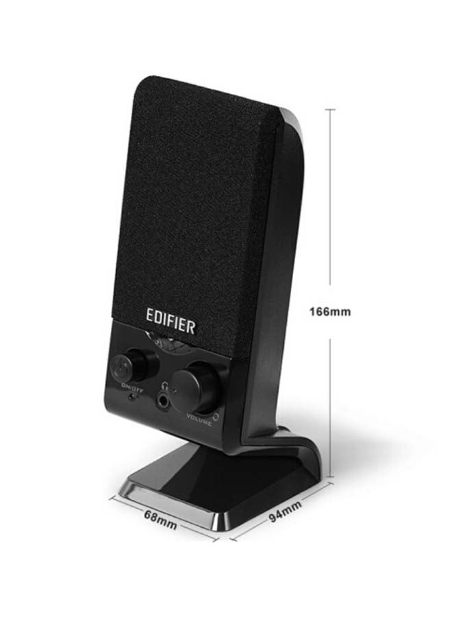 M1250  - Compact, lightweight speakers USB powered, compact 2.0 speaker system -  PCs, laptops and portable devices with two speakers. black