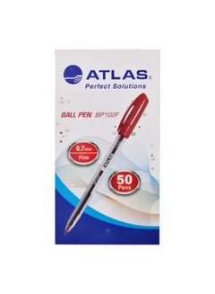 ATLAS 50-Piece Fine 0.7mm BallPoint pen Red 