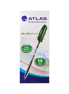 ATLAS 10-Piece Fine 1.0mm BallPoint pen Green 