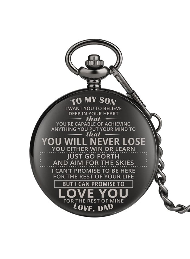 ساعة كوارتز للجيب بطبعة عبارة "I LOVE YOU" مناسبة كهدية تذكارية للابن unisex  - Image 1
