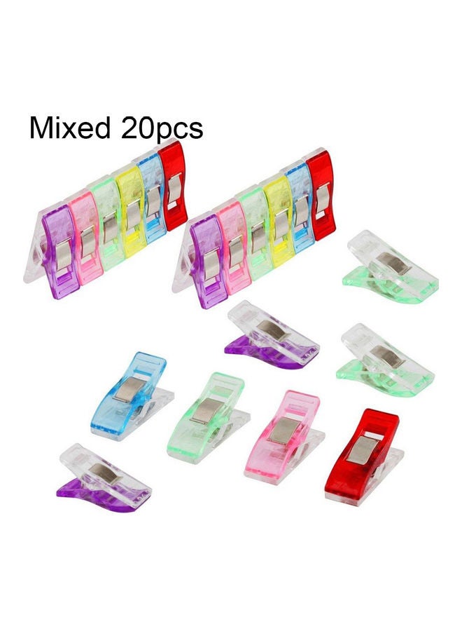 20-Piece Quilter Holding Wonder Clips For Crafts Sewing Knitting Crochet Multicolour - Image 1