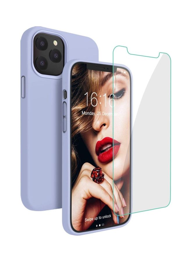 Rock Pow Silicone Shockproof Phone Case With Tempered Screen Protector For iPhone 12 Pro Max Sky Blue - Image 1