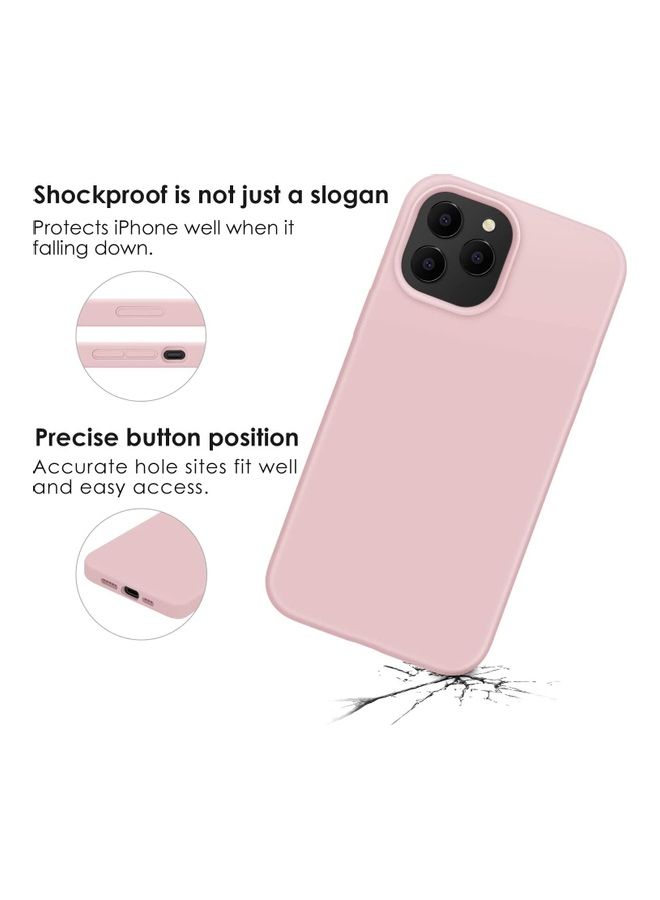 Rock Pow Silicone Shockproof Case Cover With Tempered Screen Protector For Apple iPhone 12 Pro Max Sand Pink - Image 3