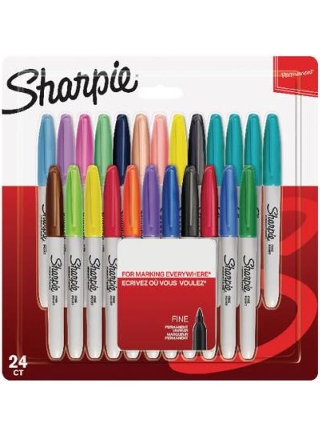 Sharpie 24-Piece Assorted Color Permanent Marker Set Multicolour 