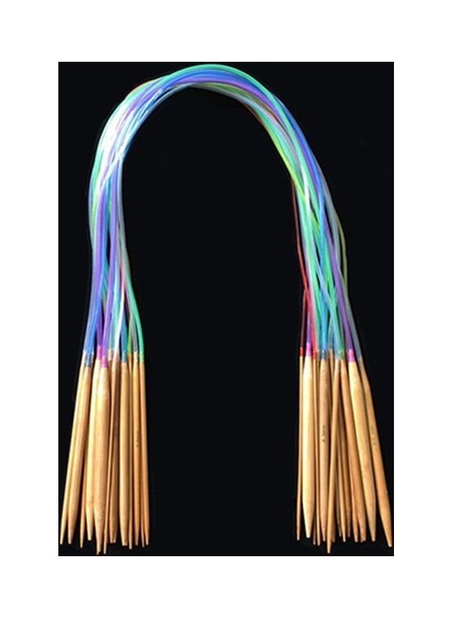 18 Pieces Of Tube Circular Carbonized Bamboo Knitting Needle Pins Multicolor - Image 3