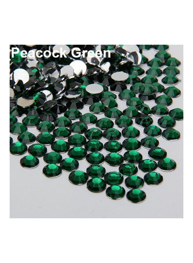 2000Pcs Flat Back Resin Rhinestones DIY Phone Case Nail Decals 2/3/4/5mm Peacock Green 20*10*20cm - Image 1