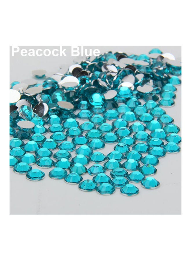 2000Pcs Flat Back Resin Rhinestones DIY Phone Case Nail Decals 2/3/4/5mm Peacock Blue 20*10*20cm - Image 1