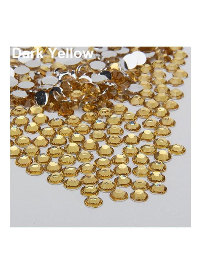 2000Pcs Flat Back Resin Rhinestones DIY Phone Case Nail Decals 2/3/4/5mm Dark Yellow 20*10*20cm - Image 1