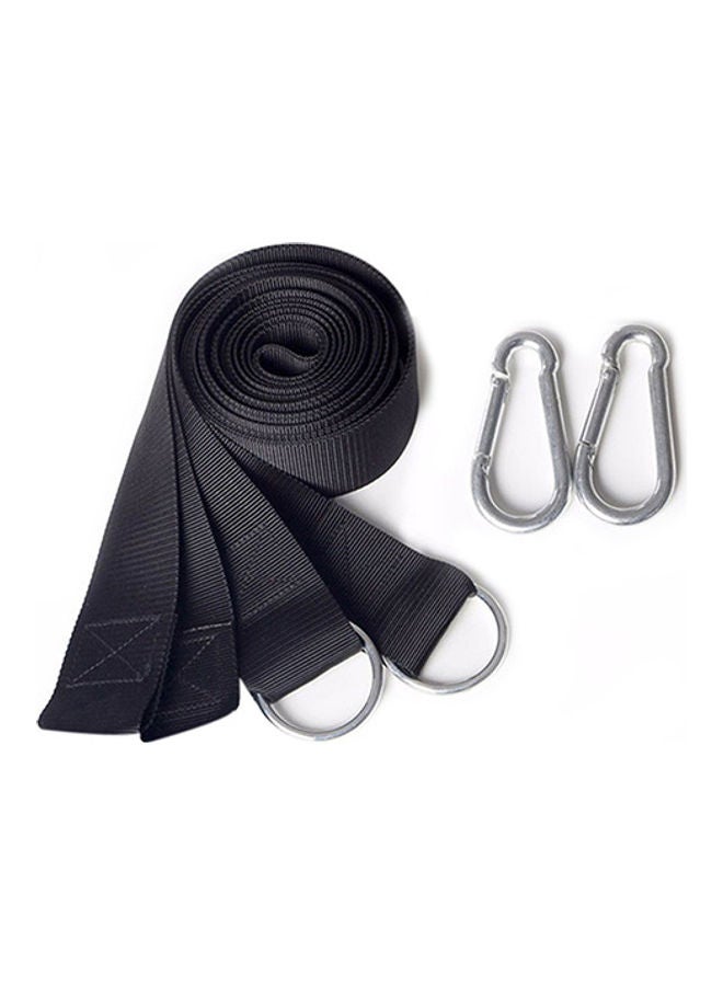 Hammock Hanging Belt Tree Strap Nylon Rope Outdoor Camping Tool with Buckles Black 20*10*20cm - Image 1