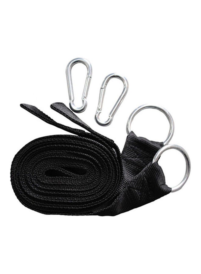 Hammock Hanging Belt Tree Strap Nylon Rope Outdoor Camping Tool with Buckles Black 20*10*20cm - Image 3