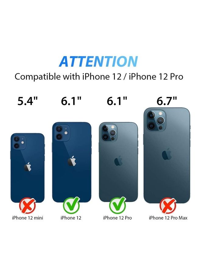 Rock Pow Protective Case Cover For iPhone12/12 With 2-Piece Screen Protector Clear - Image 2