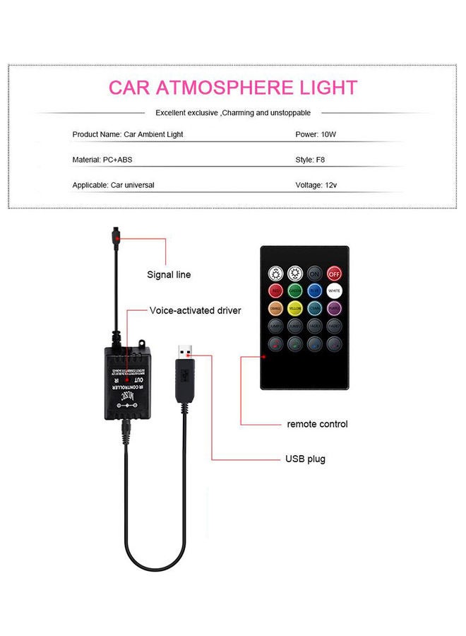 Generic - Car RGB LED Strip Light Atmosphere Foot Ambient Lights - Image 1