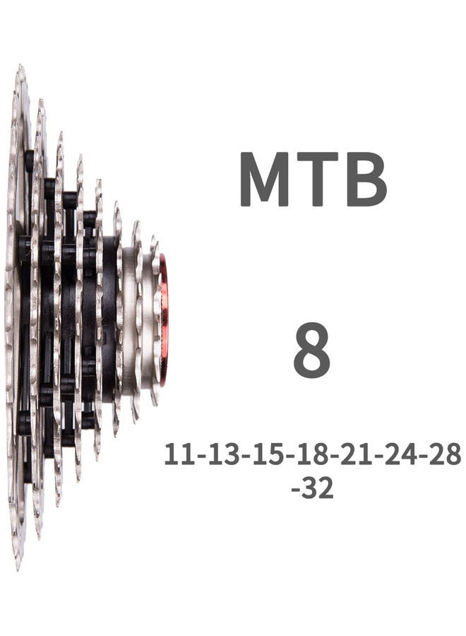 كاسيت لدراجة ماونتن بإطار سميك للمناطق الوعرة ذو 8 سرعات 11-32T من الفولاذ - طراز 8S و8V وK7، قطع غيار دولاب موازنة العجلة الدراجة ماونتن بإطار سميك للمناطق الوعرة، العجلة الحرة لدراجة ماونتن بإطار سميك للمناطق الوعرة من زتو 15*15*15سم - Image 4