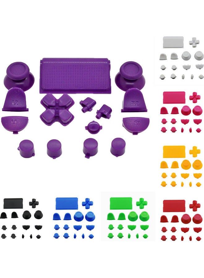 Generic - 15Pcs/Set Replacement Parts Solid Color Buttons Kit for PS4 Controller Gamepad - Image 1