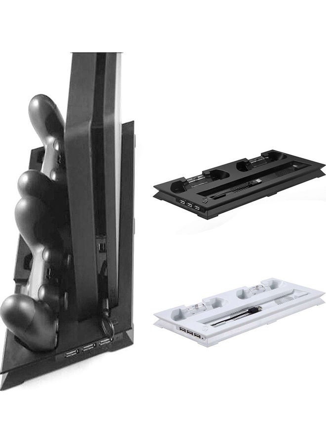 4 in 1 Dual Controller Charging Dock Cooling Fan Vertical Stand for PS4 Slim - wireless
