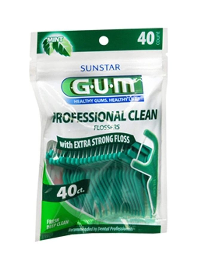 Gum Pack Of 40 Mint Flavor Professional Clean Flosser White