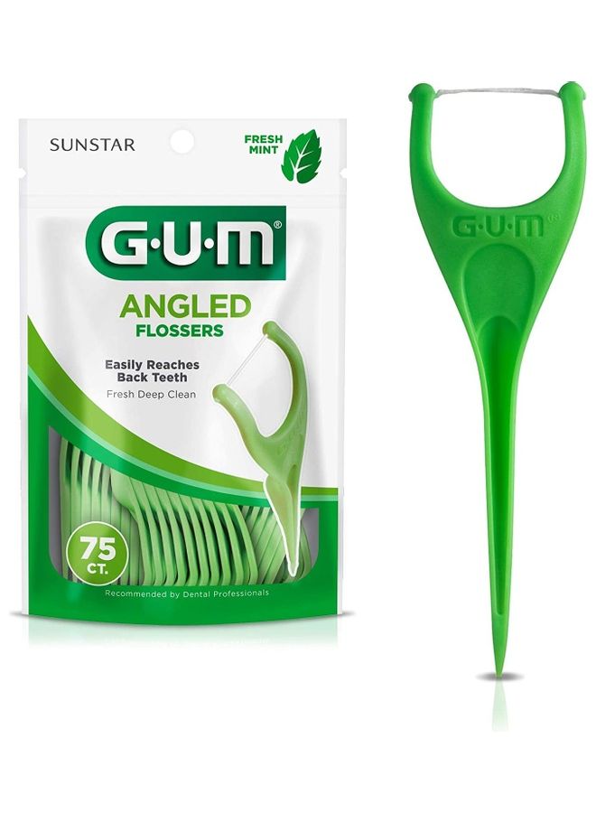 Gum 75 Fresh Mint Angled Flosser White - Image 1