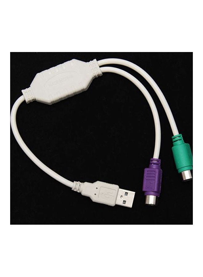 30cm USB Male to Dual PS/2 Female Converter Adapter Cable for Mouse Keyboard - Image 2