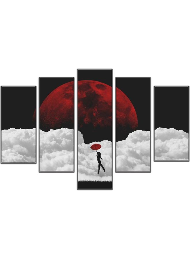 Fast Print 5-Piece Contemporary Design Framed Vinyl Tableau Multicolor 1500x80cm 