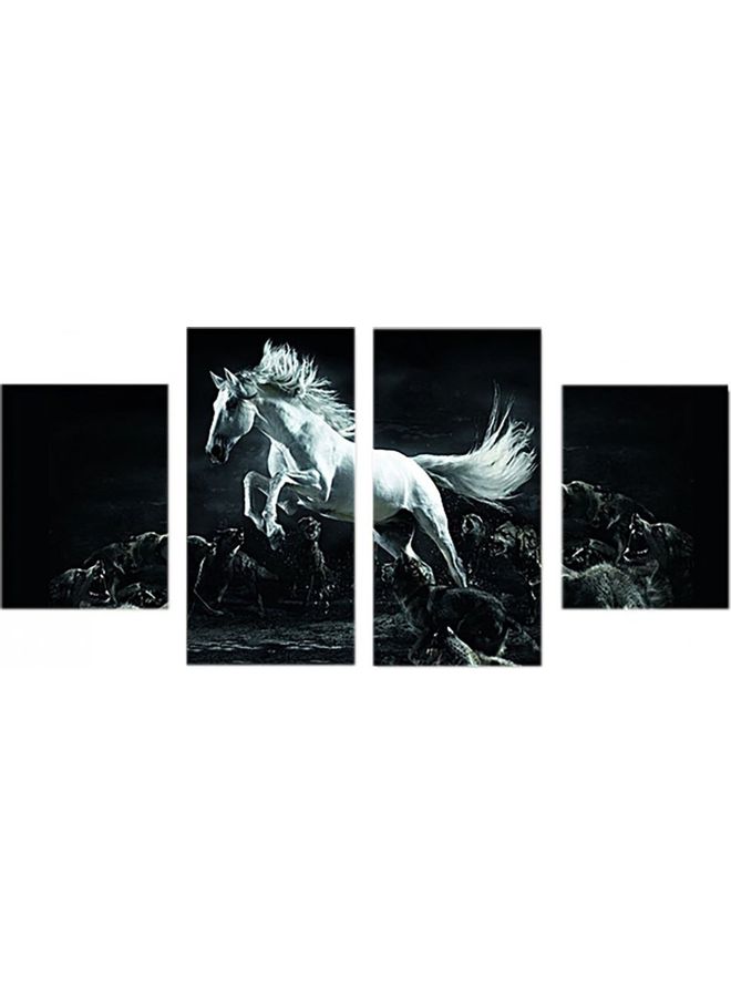 Fast Print 4-Piece Animals Design Framed Vinyl Tableau Multicolor 105x60cm 
