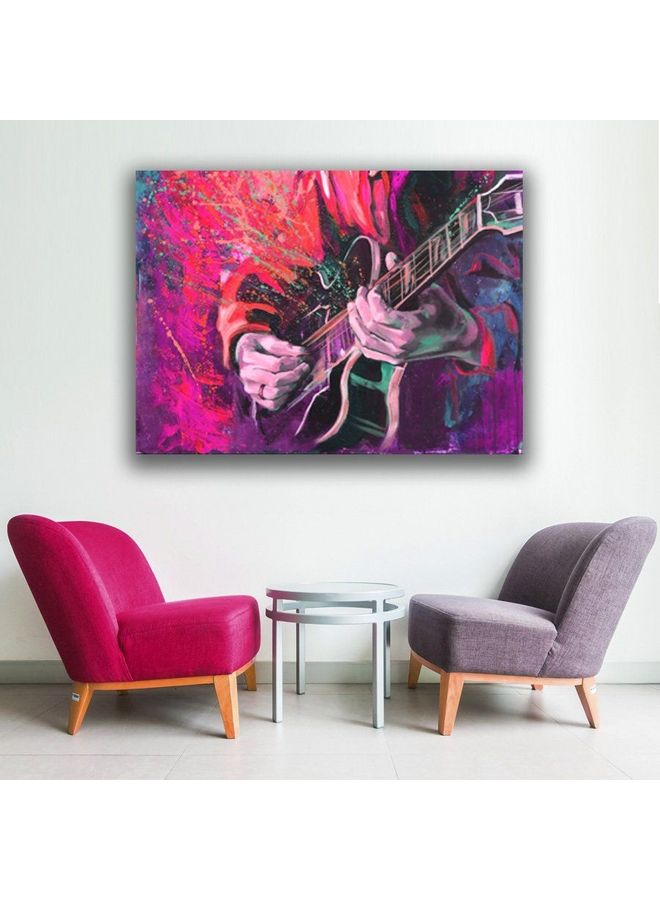 فاست برينت تابلوه مصنوع من الفينيل وبتصميم آلة موسيقية ومزود بإطار متعدد الألوان 80x120سم