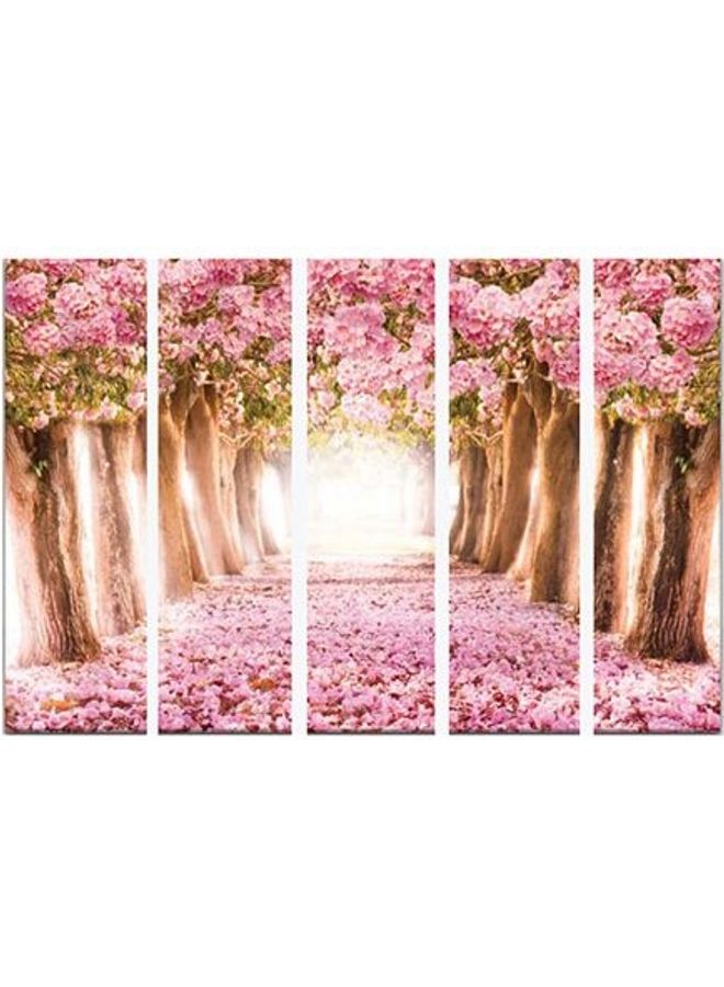 Fast Print 5-Piece Landscape & Nature Design Framed Vinyl Tableau Multicolor 180x90cm