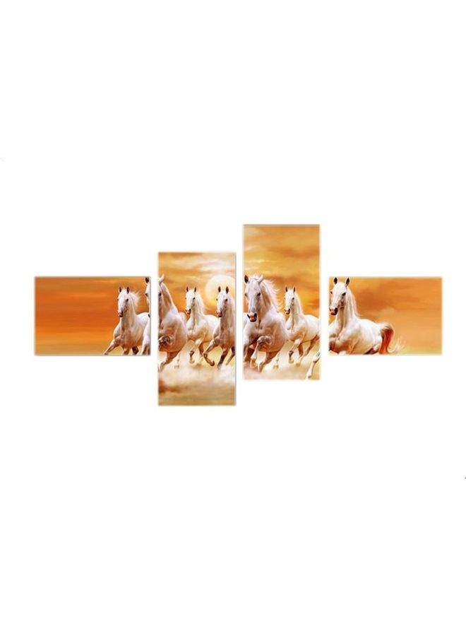 4-Piece Animals Design Framed Vinyl Tableau Multicolor 160x70cm