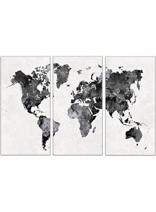 3-Piece Maps Design Framed Vinyl Tableau Multicolor 80x120cm - v1604243359/N41722124A_1