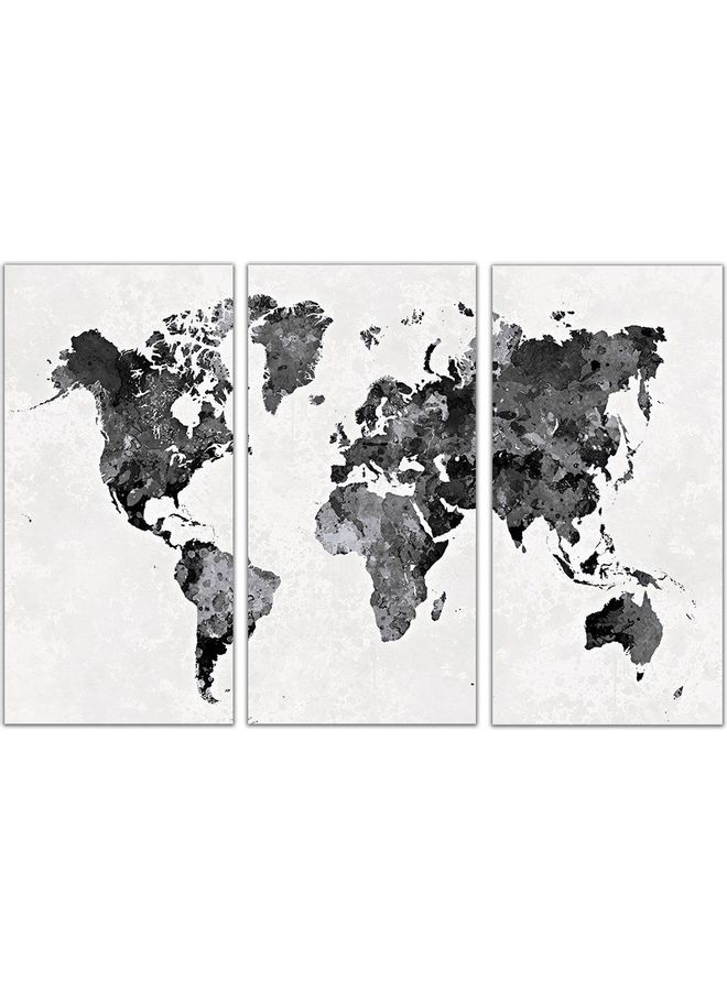 Fast Print - 3-Piece Maps Design Framed Vinyl Tableau Multicolor 80x120cm - Image 1