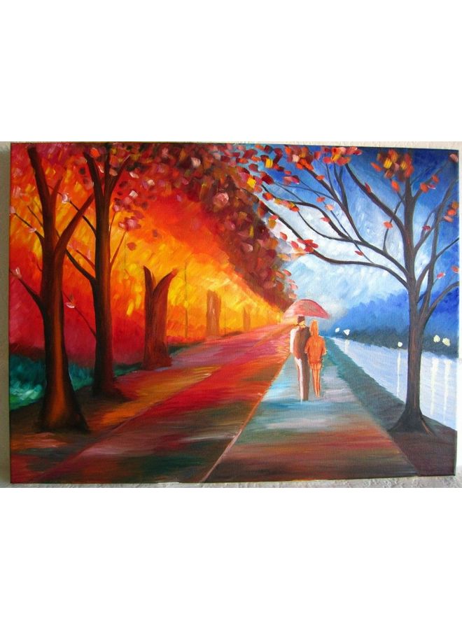 Landscape & Nature Design Framed Vinyl Tableau Multicolor 80x80cm