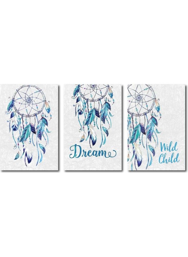 Fast Print 3-Piece Contemporary Design Framed Vinyl Tableau Multicolor 40x90cm 
