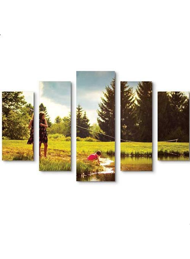 لوحة فنية من الفينيل بإطار بتصميم أشخاص متعدد الألوان 120x80سم