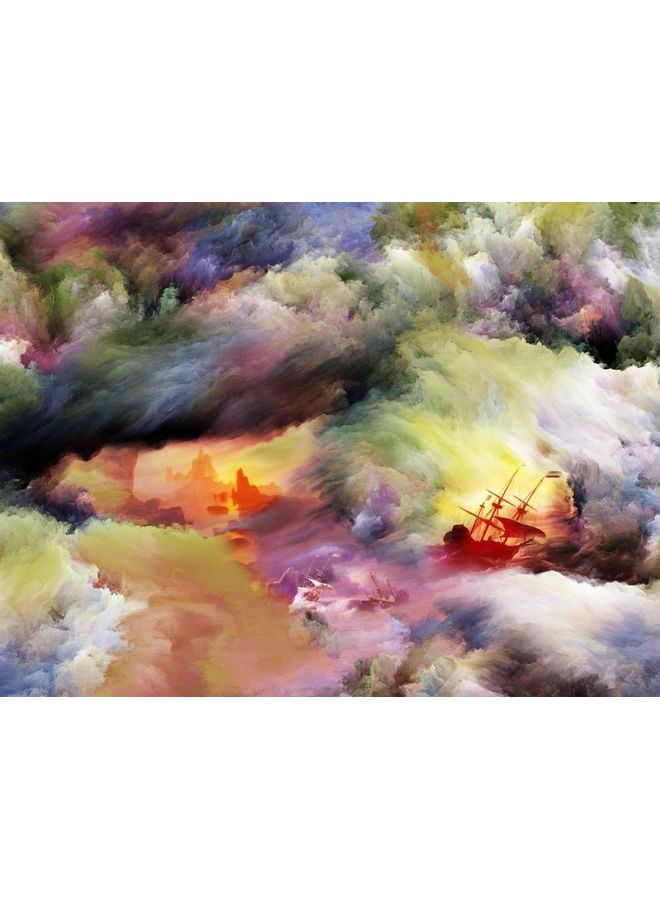 Landscape & Nature Design Framed Vinyl Tableau Multicolor 100x100cm