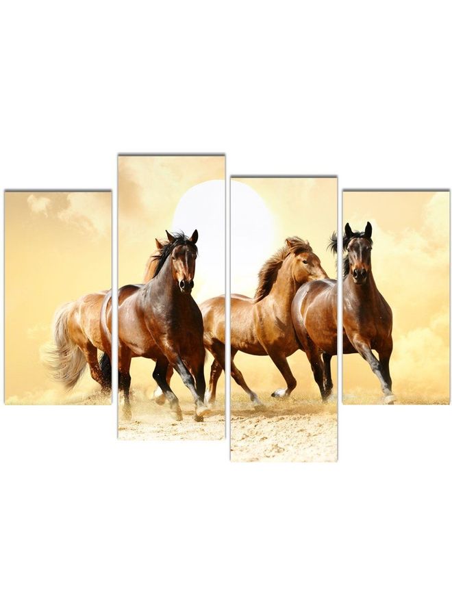 Fast Print 4-Piece Animals Design Framed Vinyl Tableau Multicolor 70x100cm 