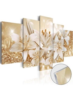 Fast Print 5-Piece Floral & Botanical Design Framed Vinyl Tableau Multicolor 210x100cm 