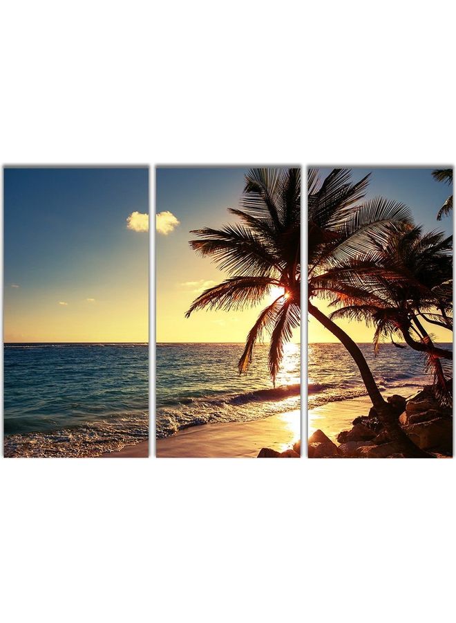 Fast Print 3-Piece Landscape & Nature Design Framed Vinyl Tableau Multicolor 80x120cm 