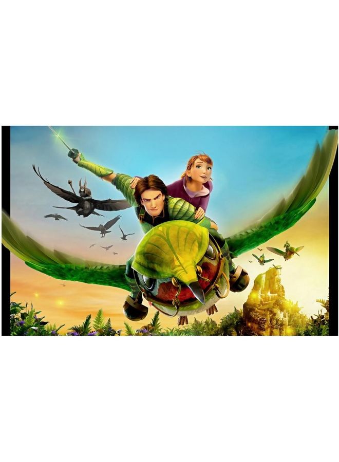 Cartoon Design Framed Vinyl Tableau Multicolor 45x65cm