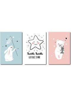 Fast Print 3-Piece Quotes Design Framed Vinyl Tableau Multicolor 60x120cm 
