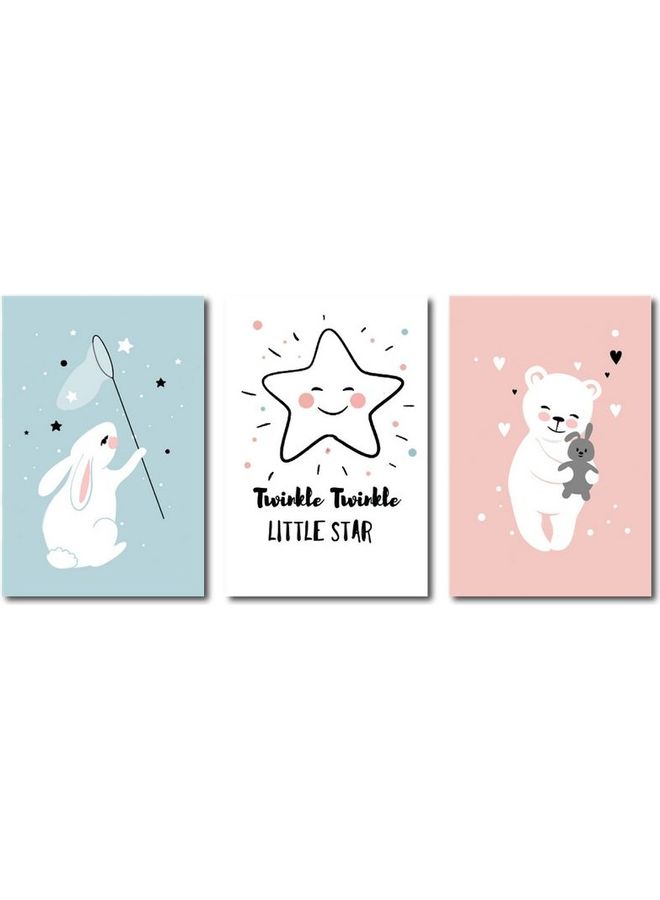 Fast Print 3-Piece Quotes Design Framed Vinyl Tableau Multicolor 60x120cm 