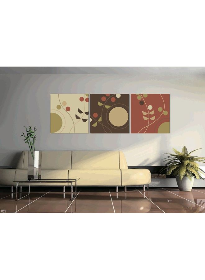 Fast Print 3-Piece Abstract Design Framed Vinyl Tableau Multicolor 120x40cm 