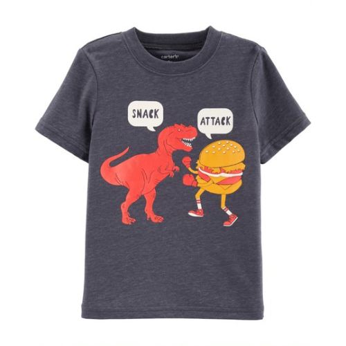carter's Snack Attack Dinosaur Layered Look Printed T-Shirt Navy Blue - Image 1