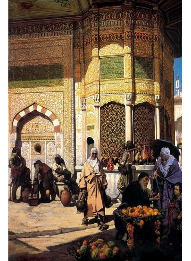 Fast Print Ancient & Classic Design Framed Vinyl Tableau Multicolor 94x175cm