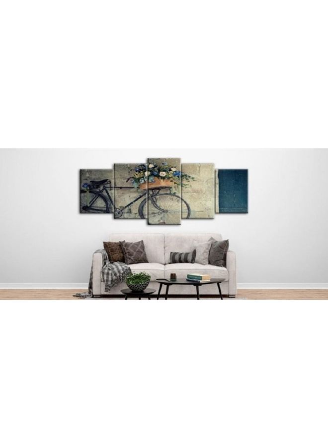 Fast Print 5-Piece Romanticism Design Framed Vinyl Tableau Multicolor 160x60cm 