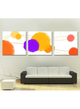 3-Piece Abstract Design Framed Vinyl Tableau Multicolor 72x24cm - v1604254651/N41730150A_1