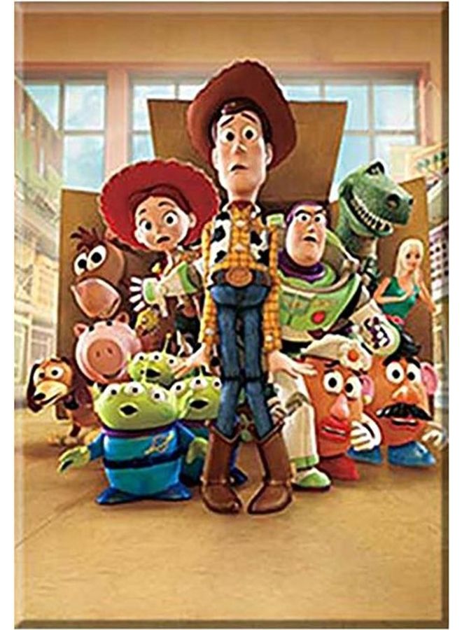 فاست برينت لوحة فنية من الفينيل بإطار بتصميم رسومات كرتونية متعدد الألوان 100x70سم