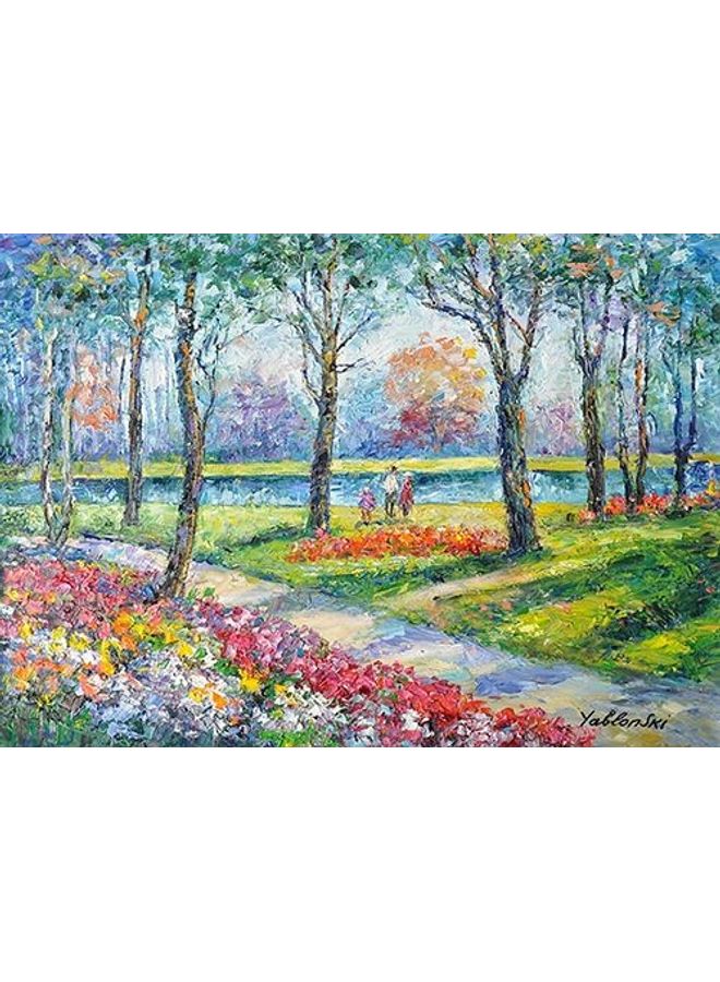 فاست برينت لوحة فنية بإطار من الفينيل بتصميم منظر طبيعي متعدد الألوان 50x70سم