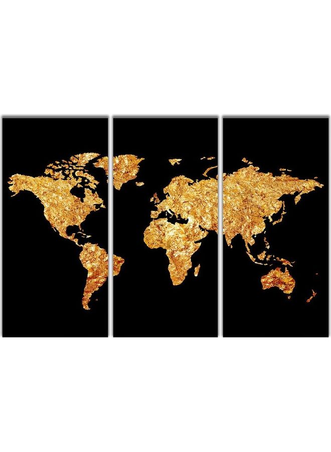 Fast Print 3-Piece Maps Design Framed Vinyl Tableau Multicolor 60x90cm 